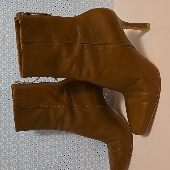 Black Suede Studio Laura Boots in Cognac - Picture 6 of 11